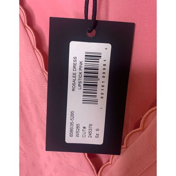 Paige Women's Rosalee Ruffle Sleeve Mini Dress, Lipstick Pink, US Size S, NWT - Picture 6 of 8